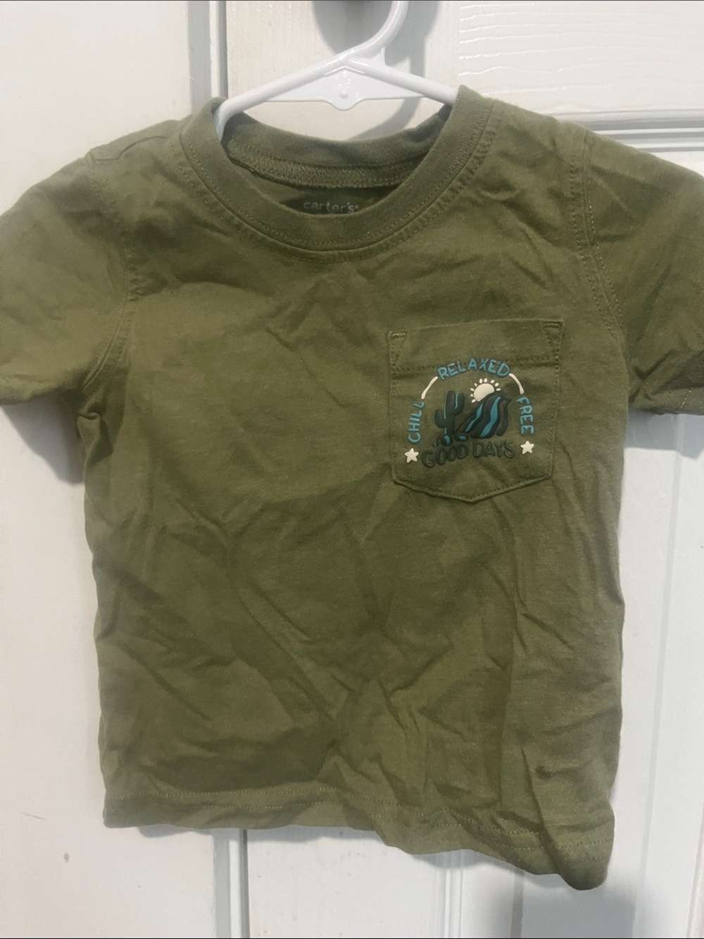 Carter's Olive Green Short-Sleeve Tee with Pocket Graphic